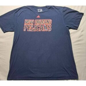 New Orleans Pelicans Adidas navy camo print graphic logo on back t-shirt  XL NBA